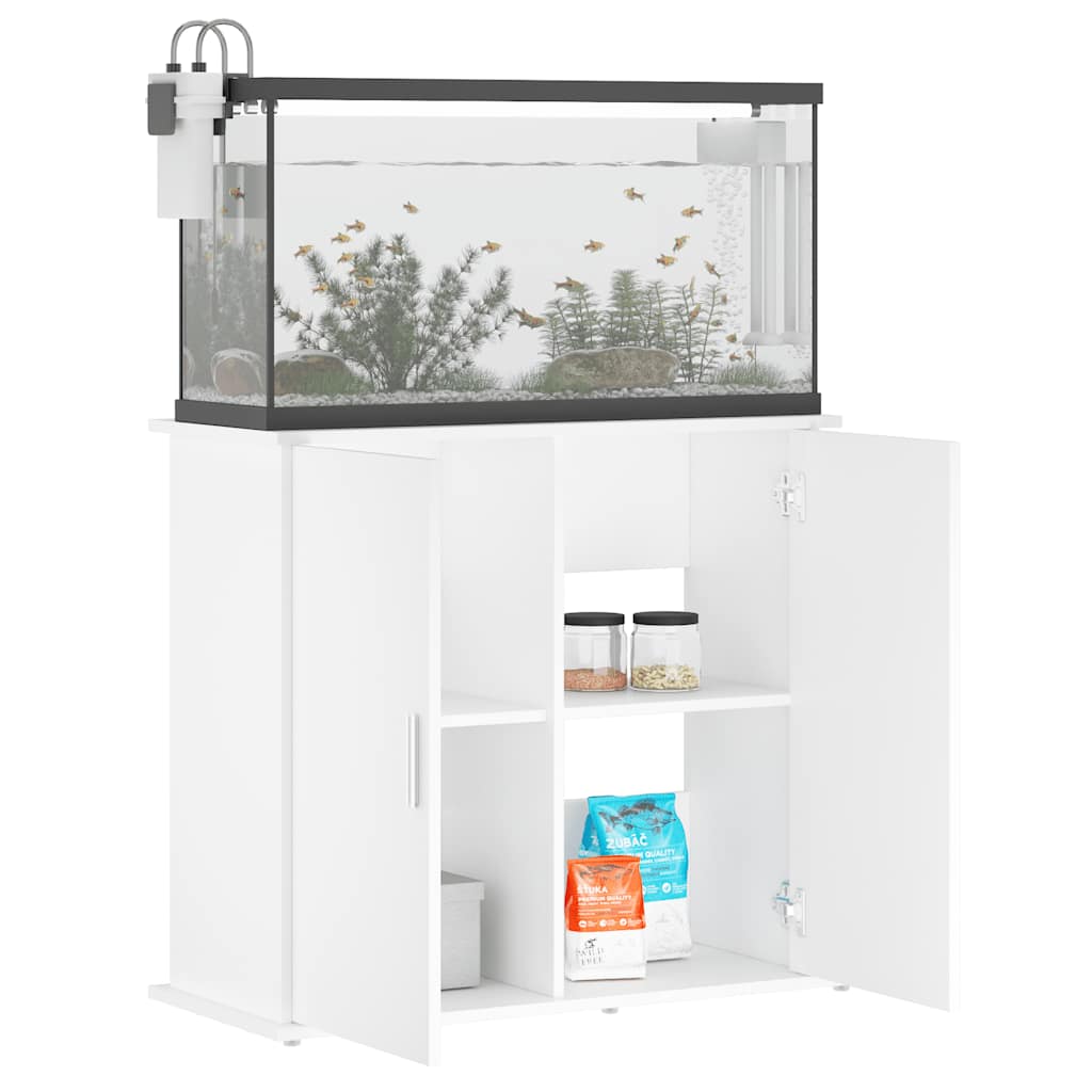 akvariebord 81x36x73 cm konstrueret træ hvid