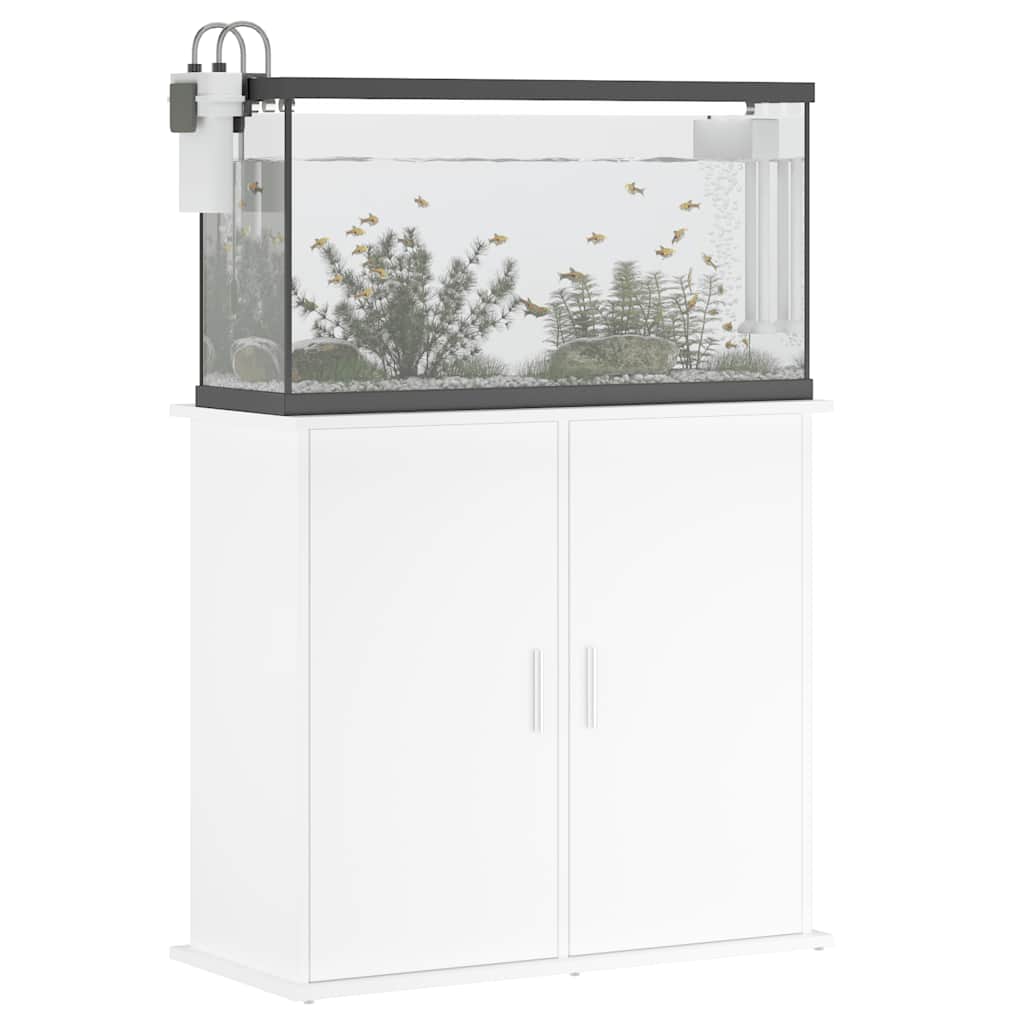 akvariebord 81x36x73 cm konstrueret træ hvid