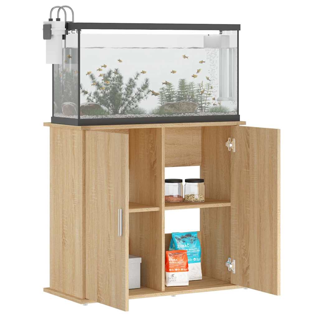 akvariestativ Sonoma eg 81x36x73 cm konstrueret træ