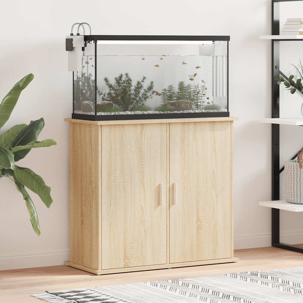 akvariestativ Sonoma eg 81x36x73 cm konstrueret træ