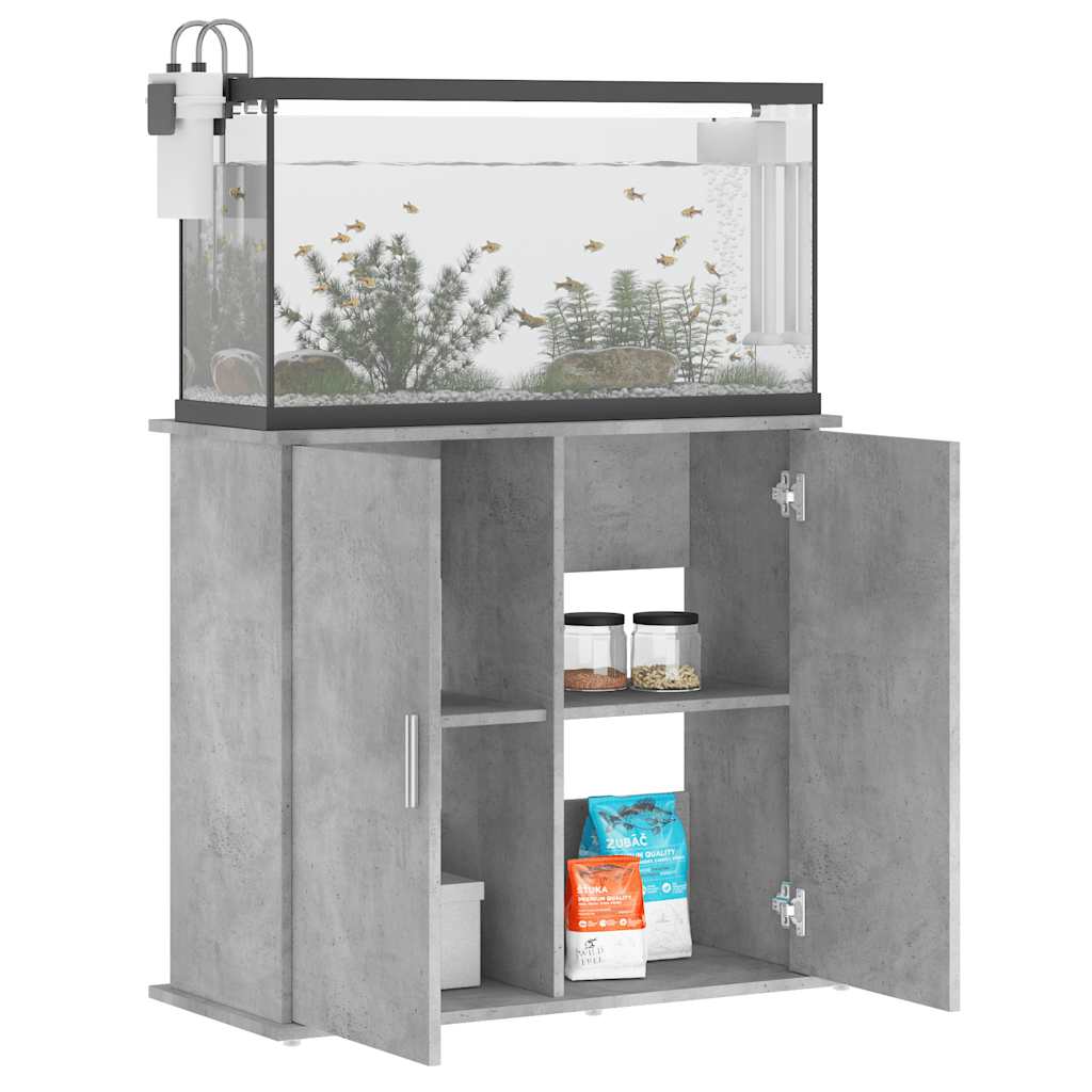 akvariestativ betongrå 81x36x73 cm konstrueret træ