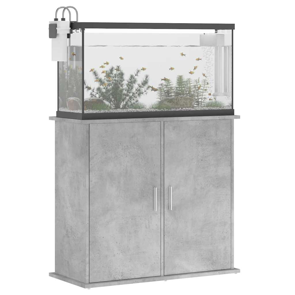 akvariestativ betongrå 81x36x73 cm konstrueret træ