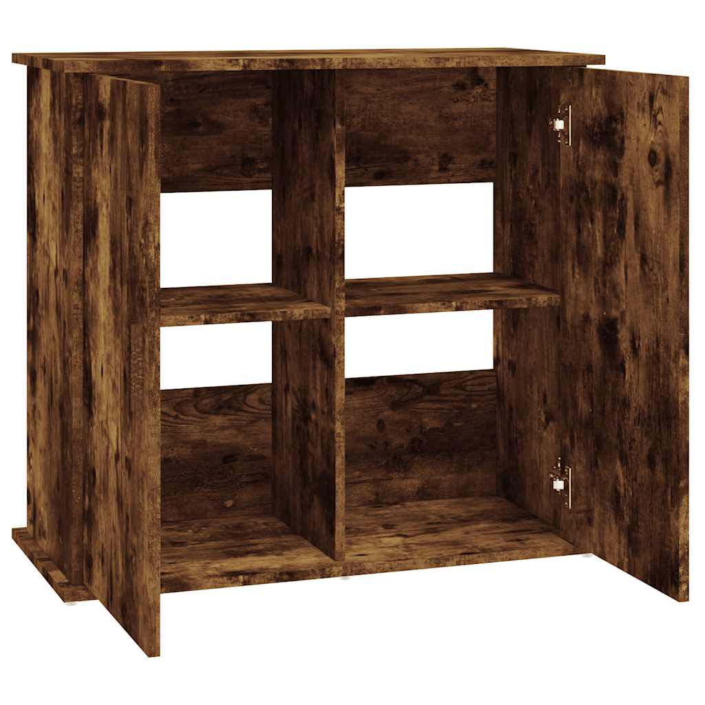 akvariebord 81x36x73 cm konstrueret træ røget egetræsfarve