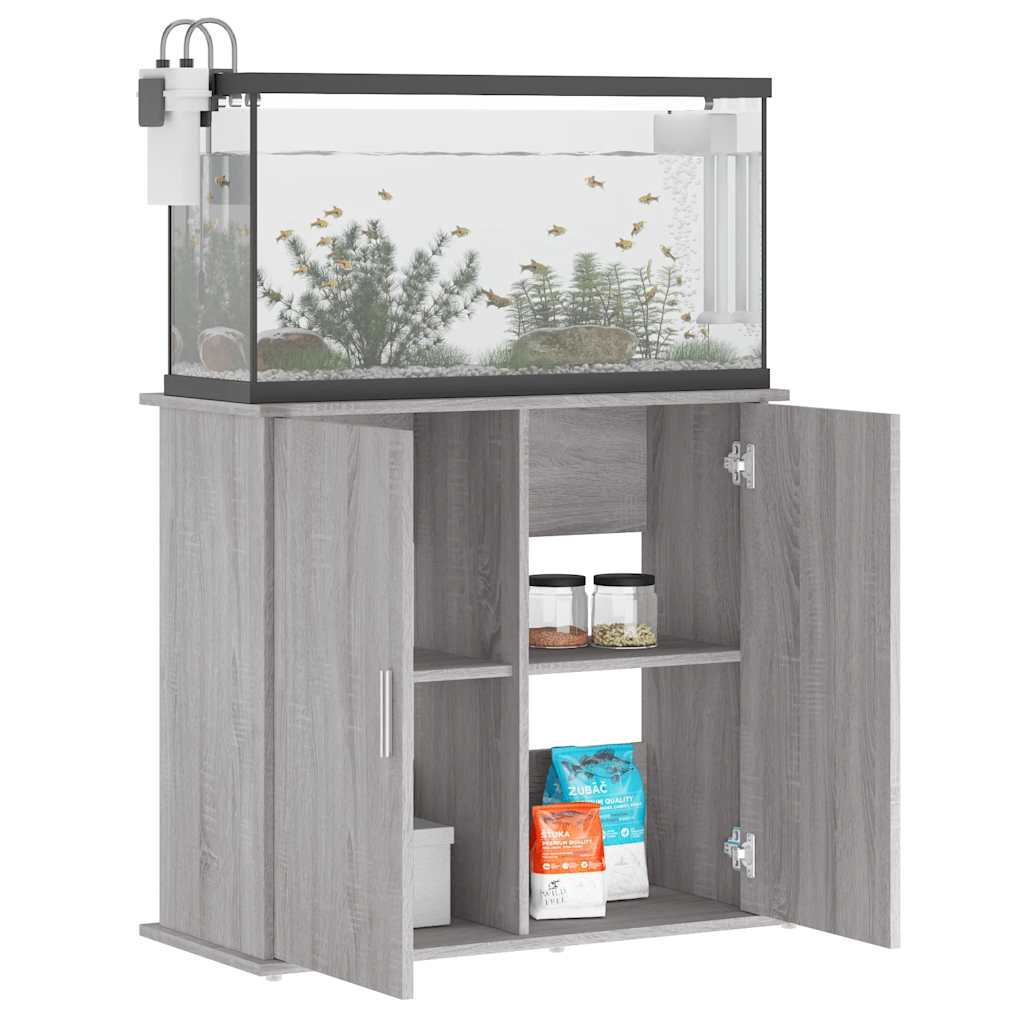 akvariebord 81x36x73 cm konstrueret træ grå sonoma-eg