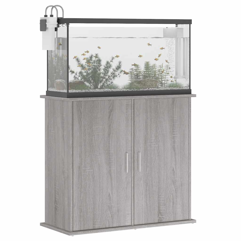 akvariebord 81x36x73 cm konstrueret træ grå sonoma-eg
