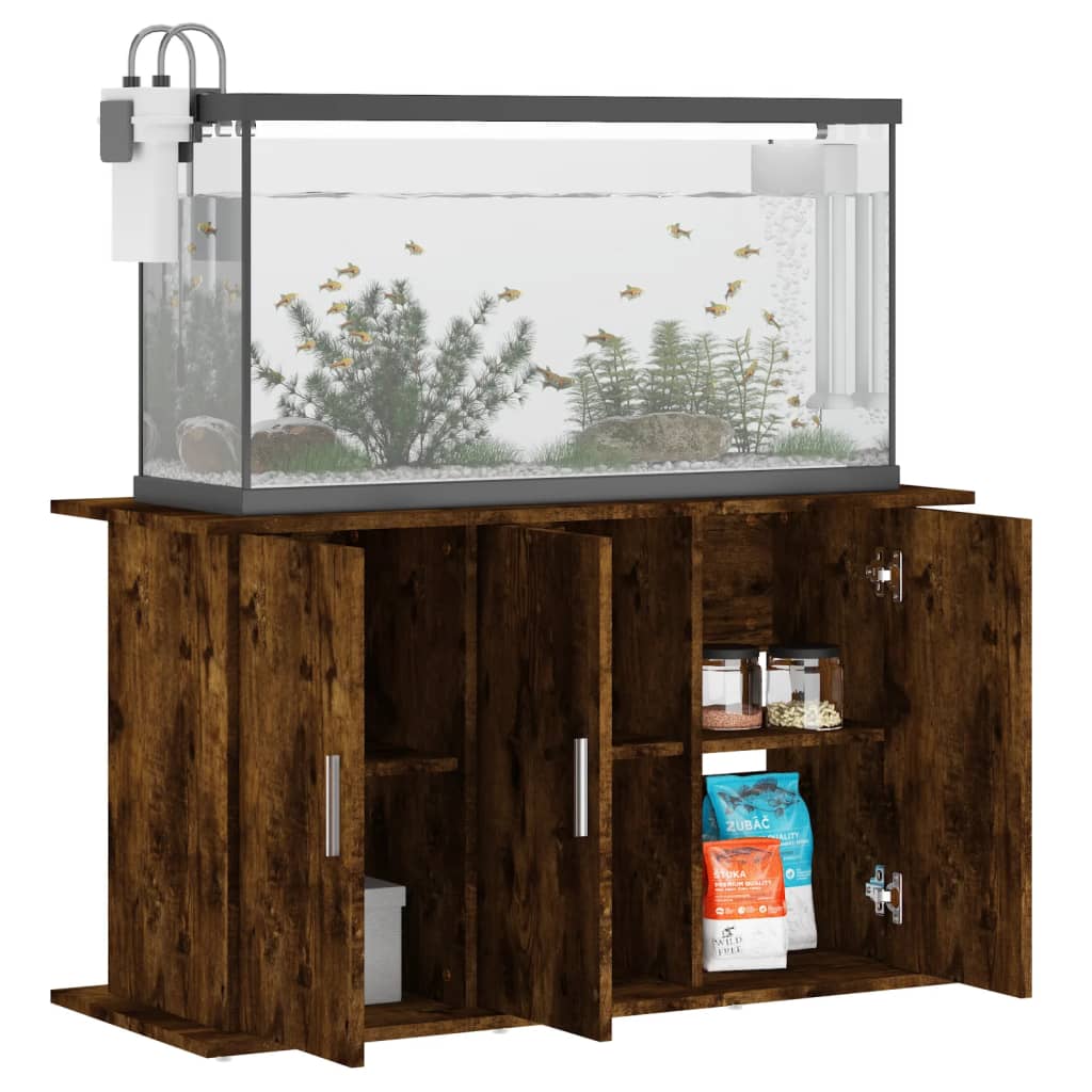 akvariebord 101x41x58 cm konstrueret træ røget egetræsfarve