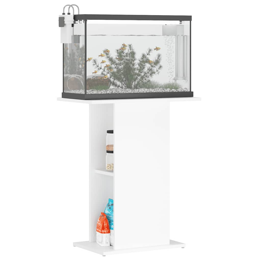 akvariebord 60,5x36x72,5 cm konstrueret træ hvid