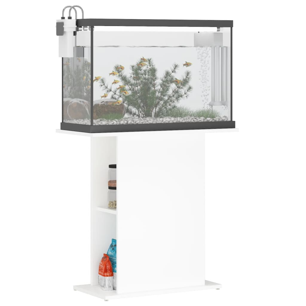 akvariestativ hvid 75x36x72,5 cm konstrueret træ
