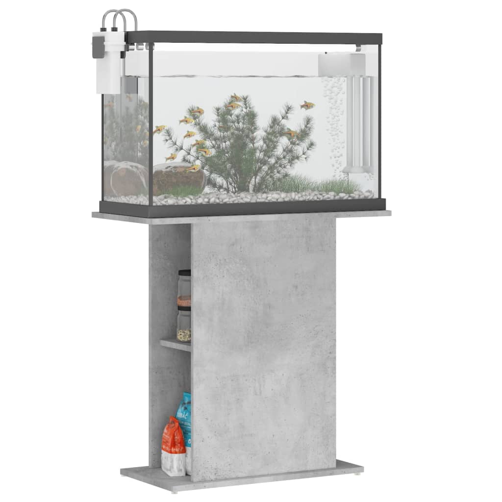akvariebord 75x36x72,5 cm konstrueret træ betongrå