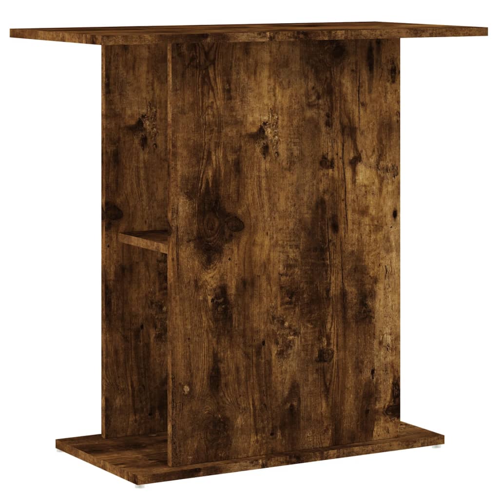 akvariebord 75x36x72,5 cm konstrueret træ røget egetræsfarve