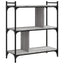 bogreol 76x32x88 cm 3 hylder konstrueret træ grå sonoma-eg