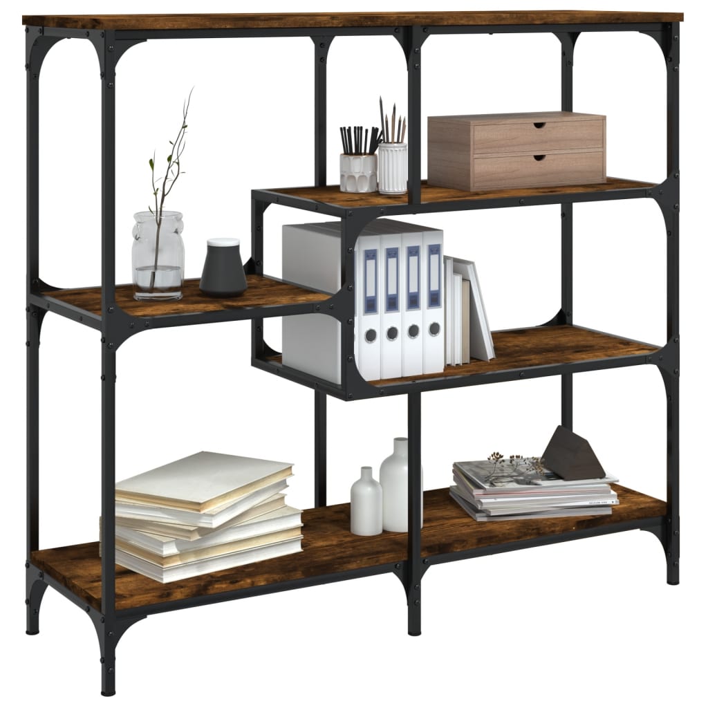 konsolbord 103x32x95 cm konstrueret træ røget egetræsfarve
