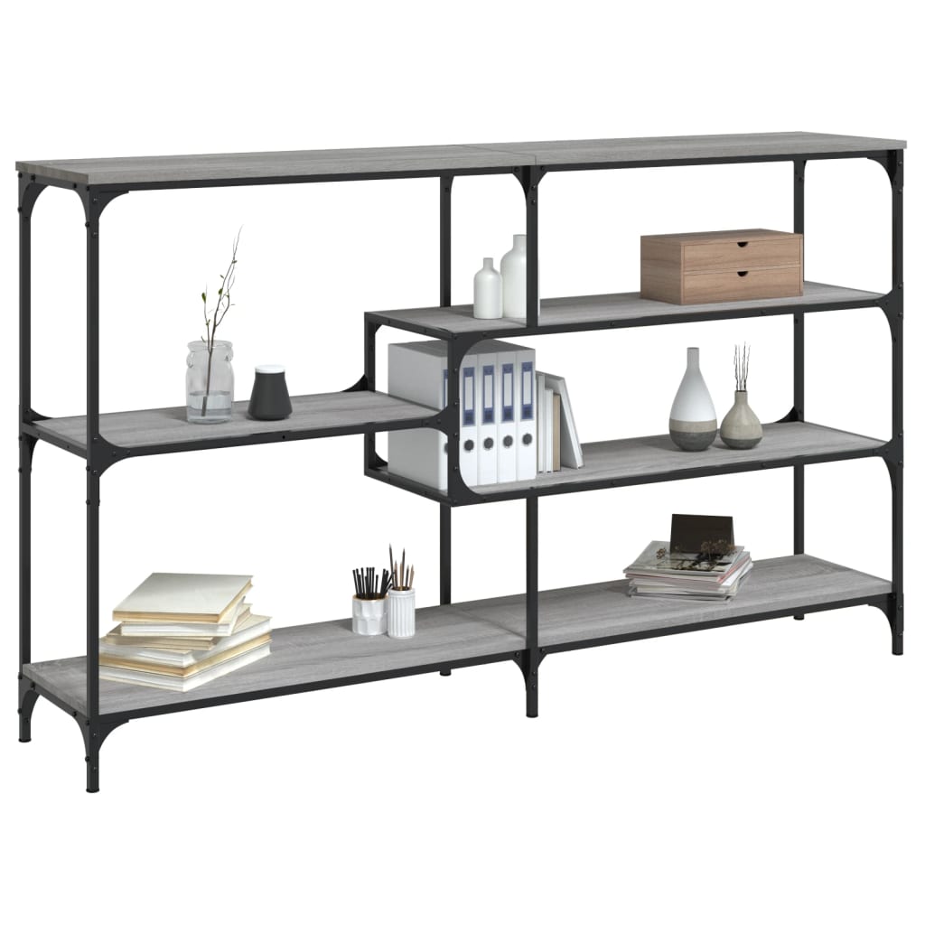 konsolbord 160x32x95 cm konstrueret træ grå sonoma-eg