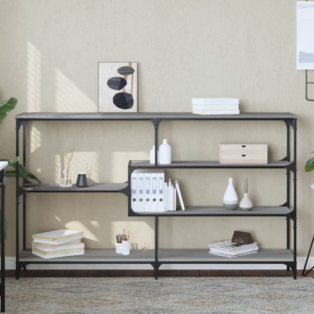 konsolbord 160x32x95 cm konstrueret træ grå sonoma-eg