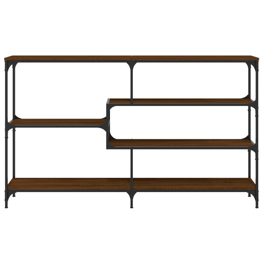 konsolbord 160x32x95 cm konstrueret træ brun egetræsfarve
