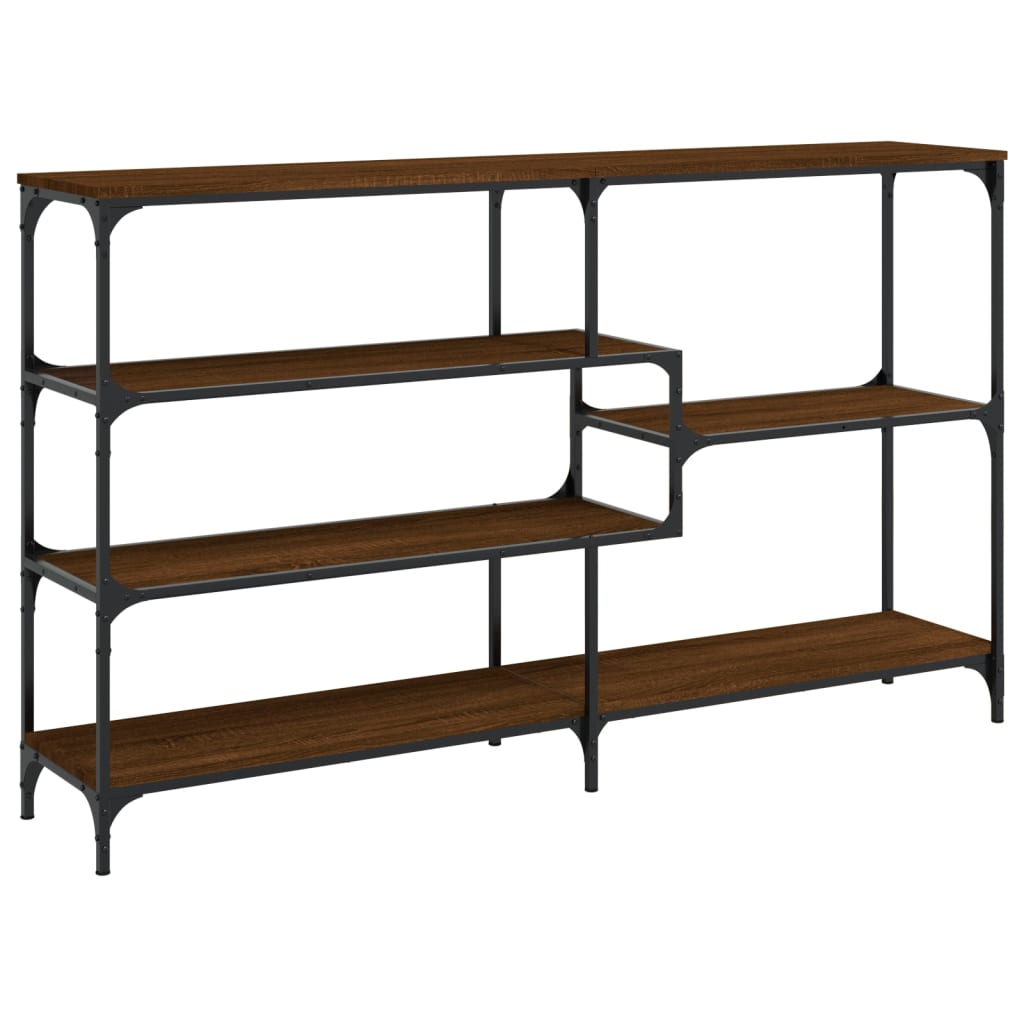 konsolbord 160x32x95 cm konstrueret træ brun egetræsfarve