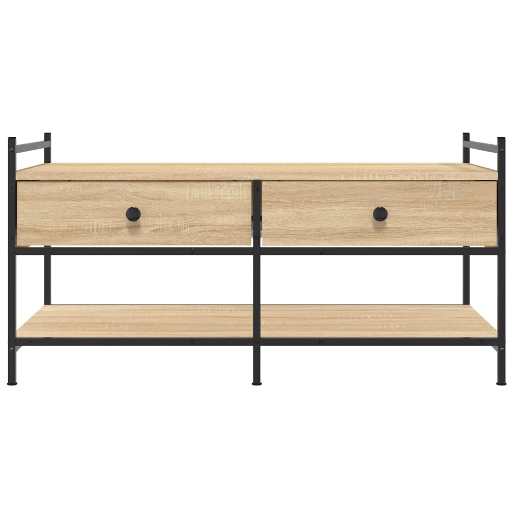 sofabord 99x50x50 cm konstrueret træ sonoma-eg