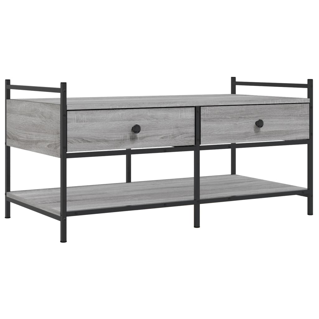 sofabord 99x50x50 cm konstrueret træ grå sonoma-eg