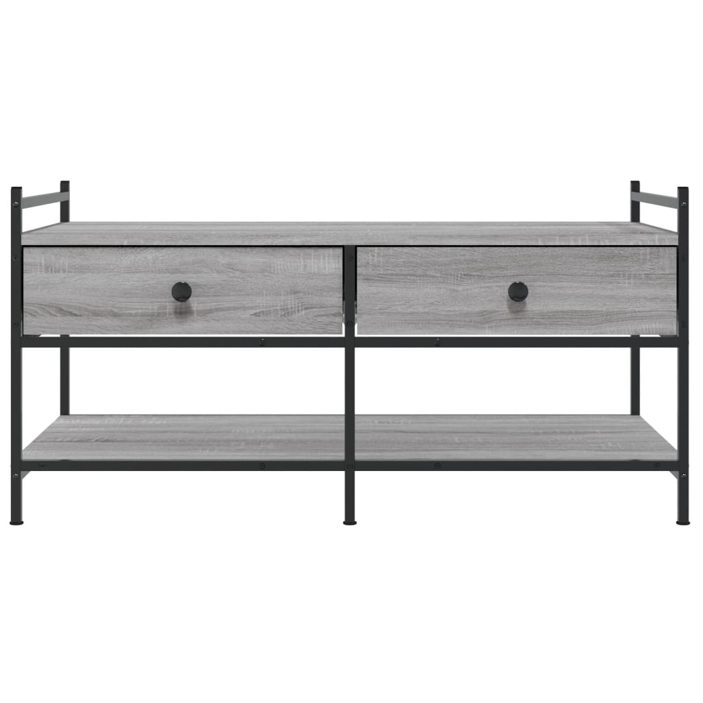 sofabord 99x50x50 cm konstrueret træ grå sonoma-eg