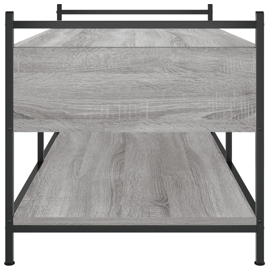 sofabord 99x50x50 cm konstrueret træ grå sonoma-eg