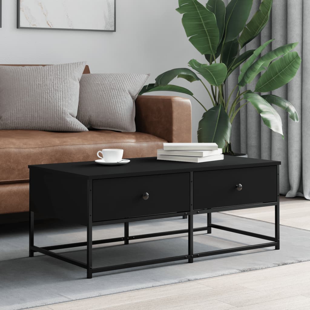 sofabord 100x51x40 cm konstrueret træ sort
