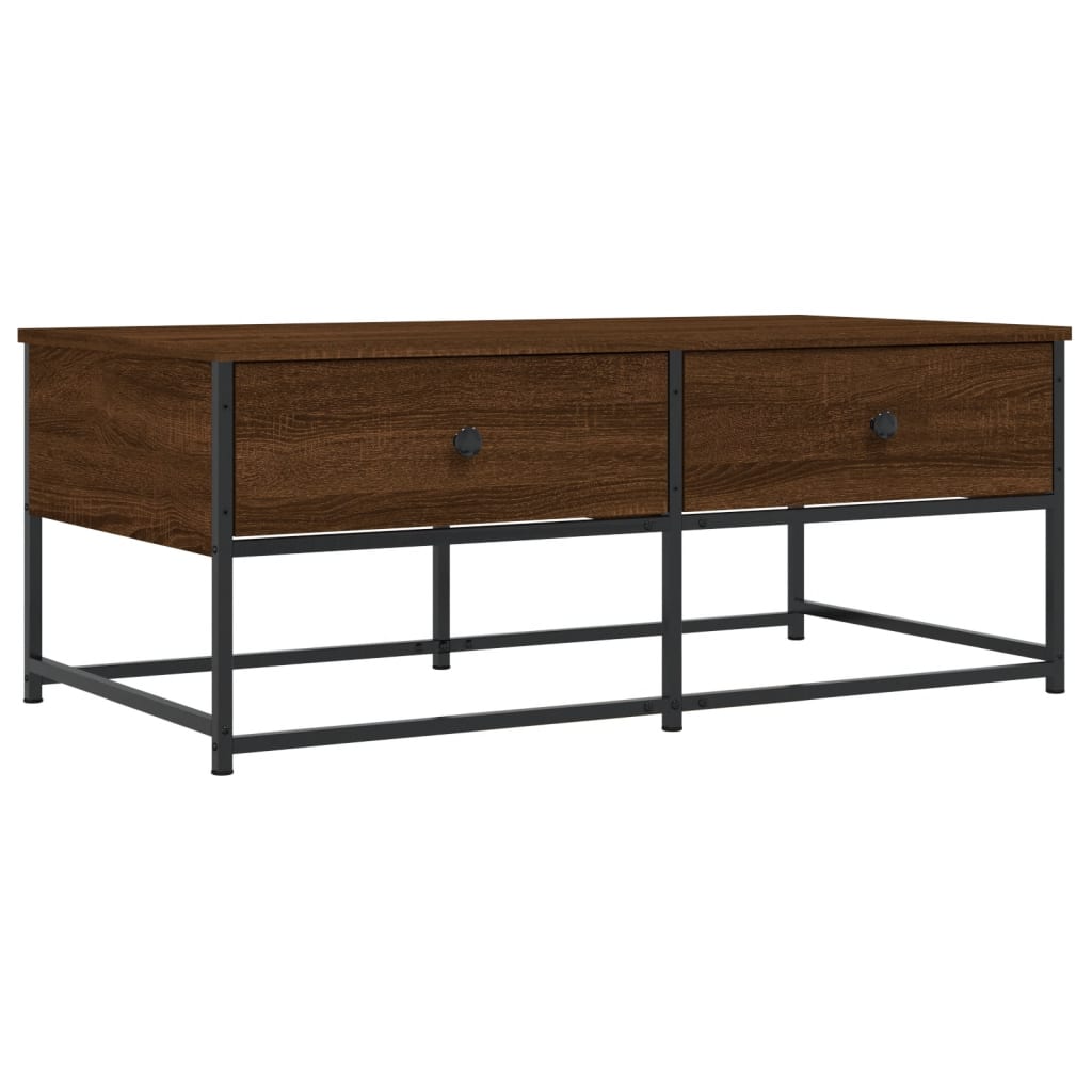 sofabord 100x51x40 cm konstrueret træ brun egetræsfarve