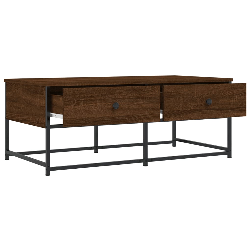 sofabord 100x51x40 cm konstrueret træ brun egetræsfarve