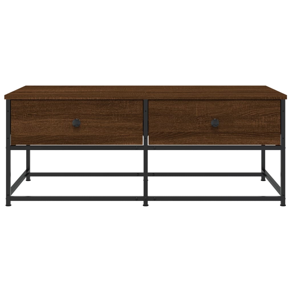 sofabord 100x51x40 cm konstrueret træ brun egetræsfarve