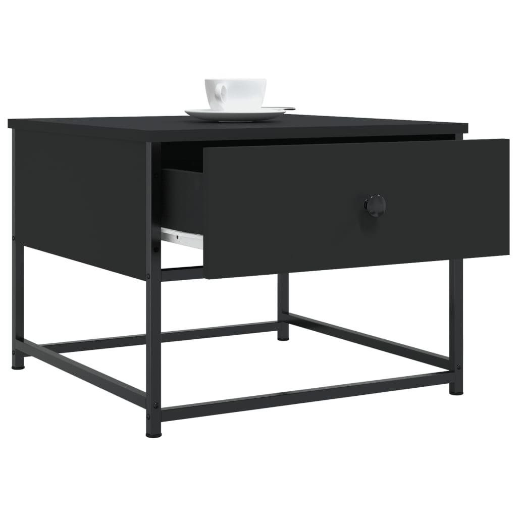 sofabord 51x51x40 cm konstrueret træ sort