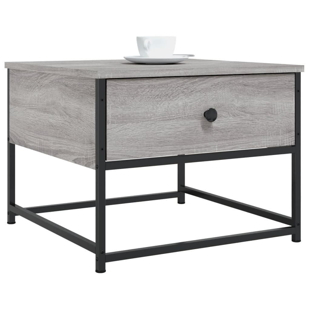 sofabord 51x51x40 cm konstrueret træ grå sonoma-eg