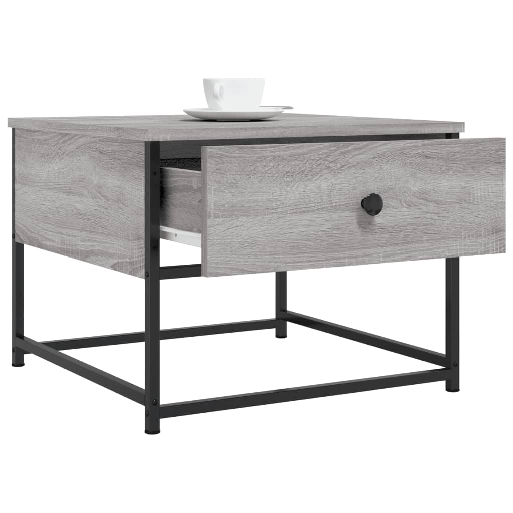 sofabord 51x51x40 cm konstrueret træ grå sonoma-eg
