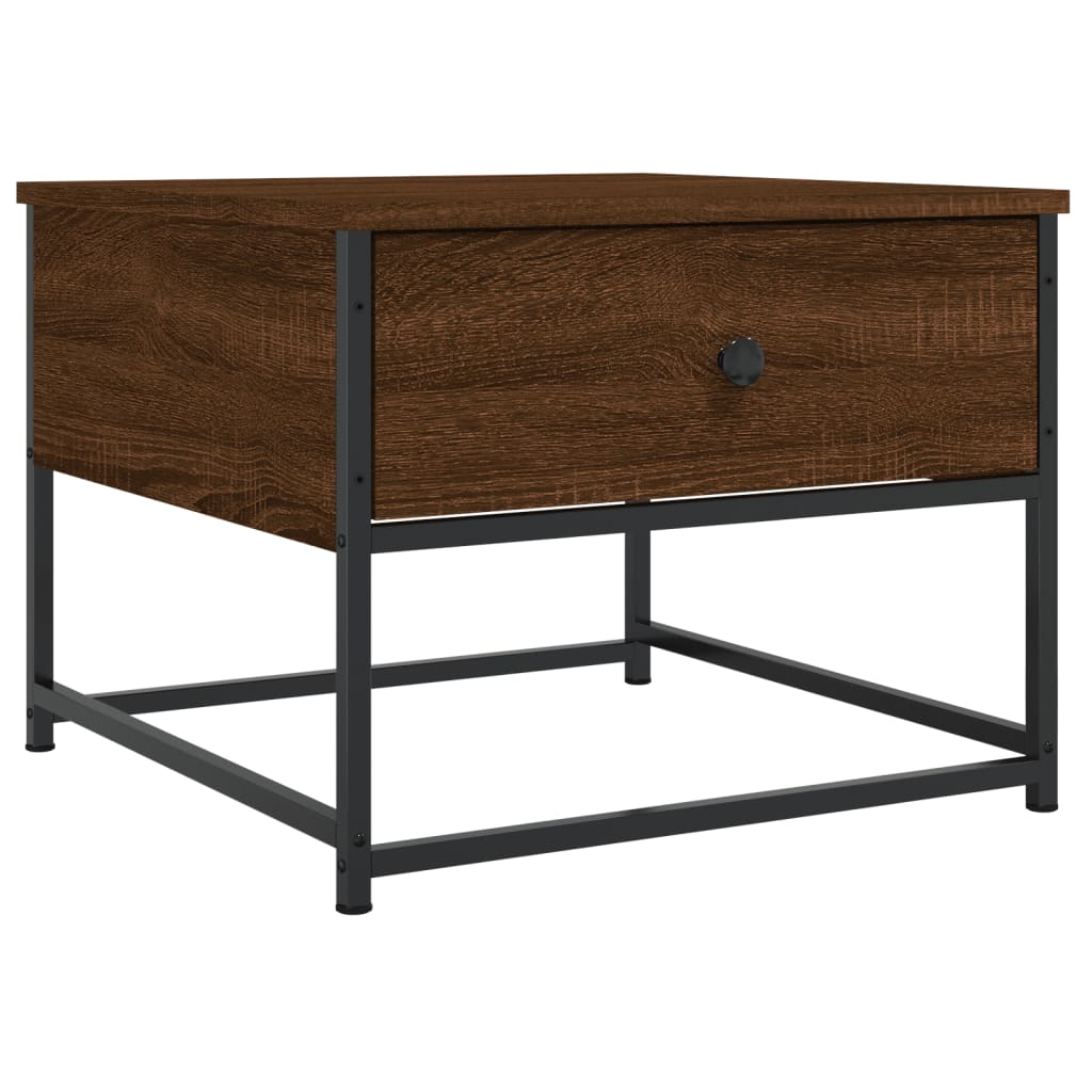 sofabord 51x51x40 cm konstrueret træ brun egetræsfarve