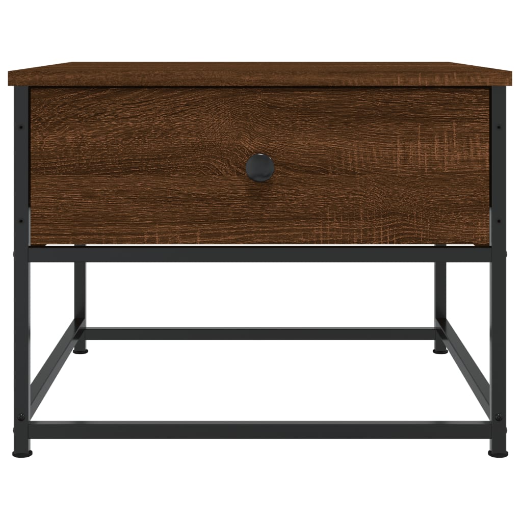 sofabord 51x51x40 cm konstrueret træ brun egetræsfarve