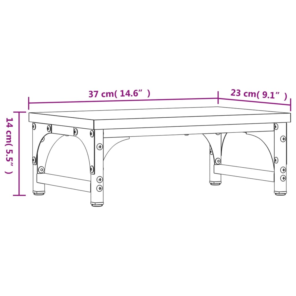 skærmstander 37x23x14 cm konstrueret træ grå sonoma-eg