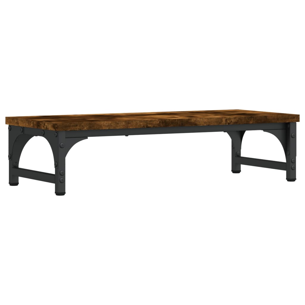 skærmstander 55x23x14 cm konstrueret træ røget egetræsfarve