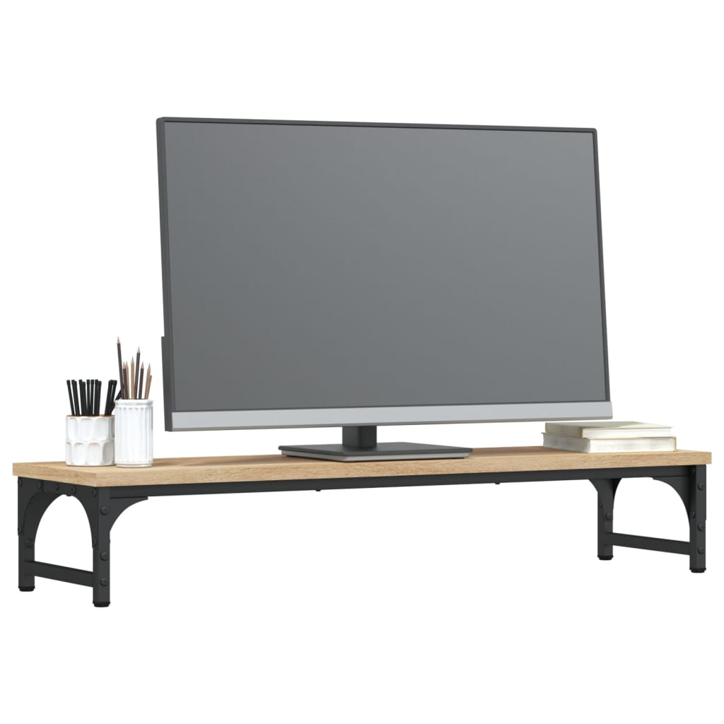 skærmstander 85x23x15,5 cm konstrueret træ sonoma-eg