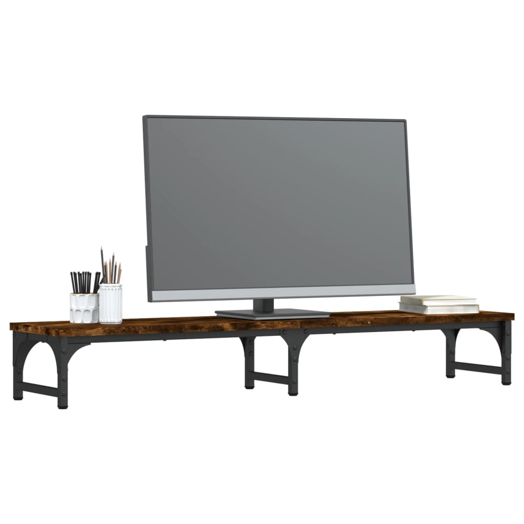 skærmstander 105x23x15,5 cm konstrueret træ røget egetræsfarve