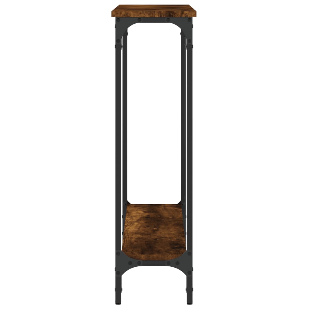 konsolbord 100x22,5x75 cm konstrueret træ røget egetræsfarve