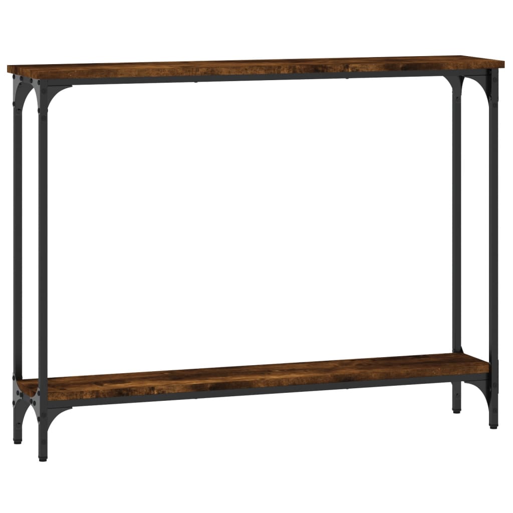 konsolbord 100x22,5x75 cm konstrueret træ røget egetræsfarve