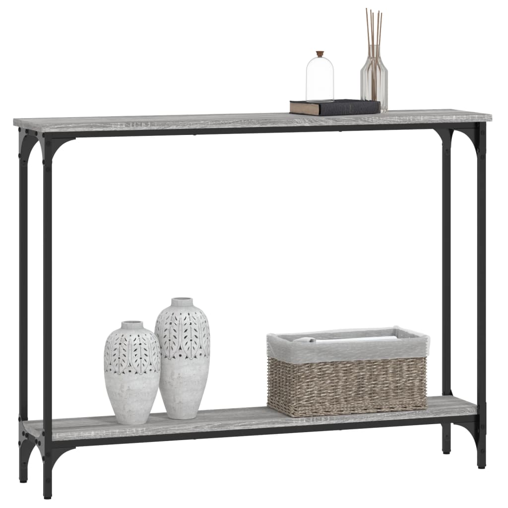 konsolbord 100x22,5x75 cm konstrueret træ grå sonoma-eg