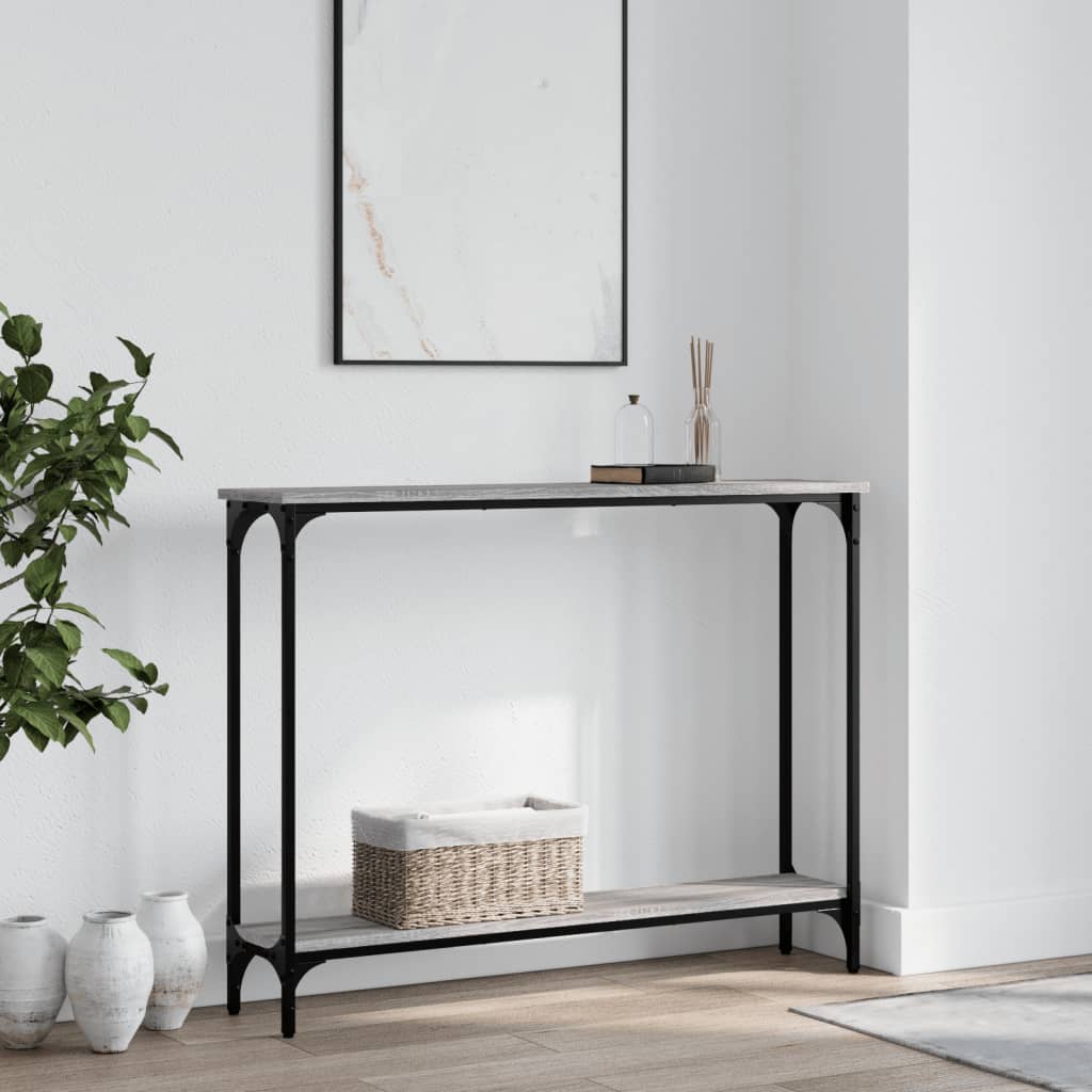 konsolbord 100x22,5x75 cm konstrueret træ grå sonoma-eg