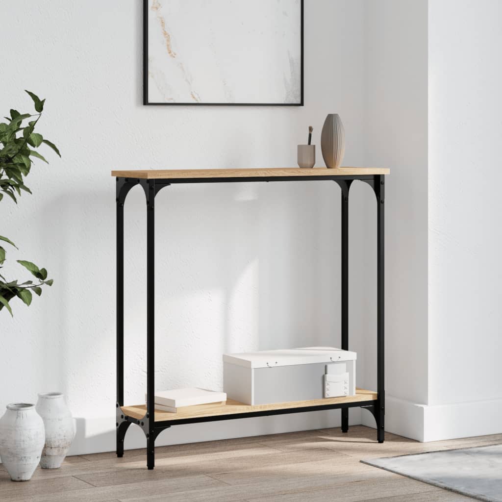 konsolbord Sonoma eg 75x22,5x75 cm konstrueret træ