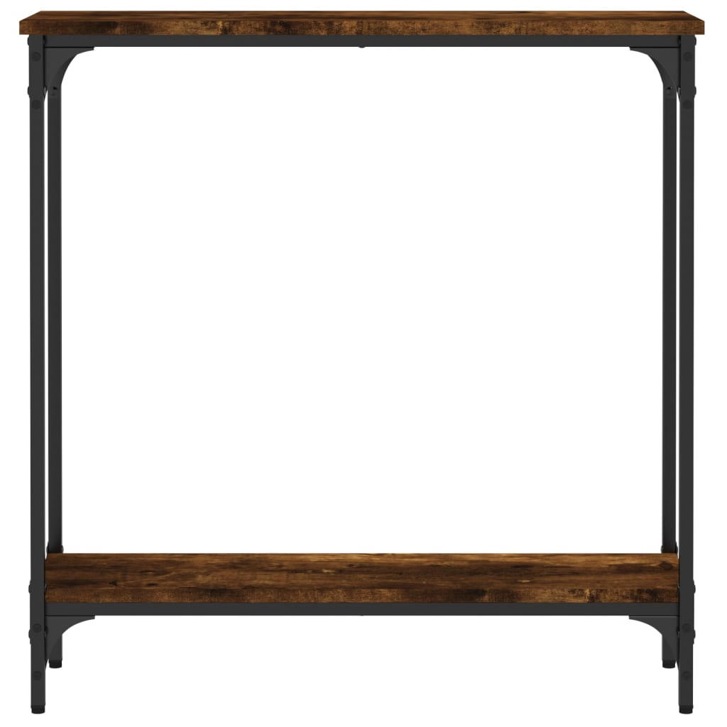 konsolbord 75x22,5x75 cm konstrueret træ røget egetræsfarve