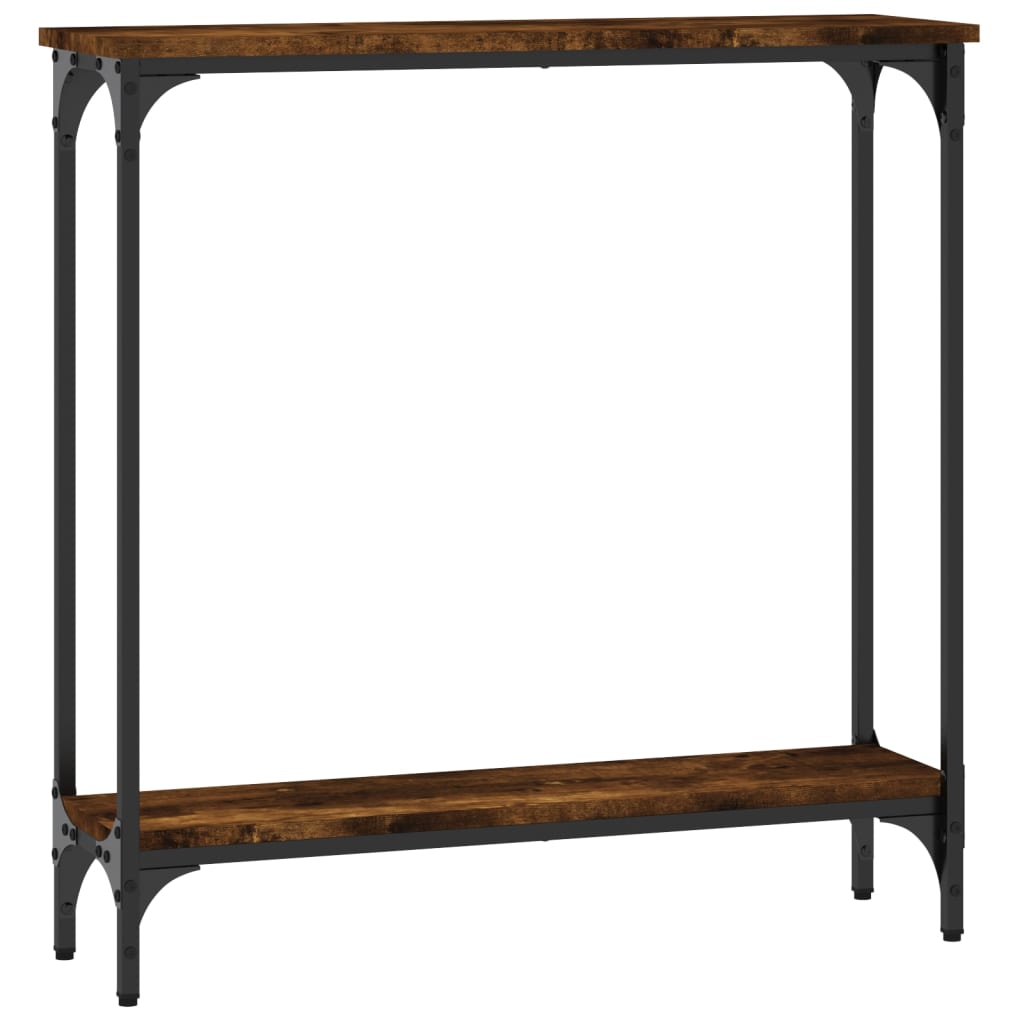 konsolbord 75x22,5x75 cm konstrueret træ røget egetræsfarve