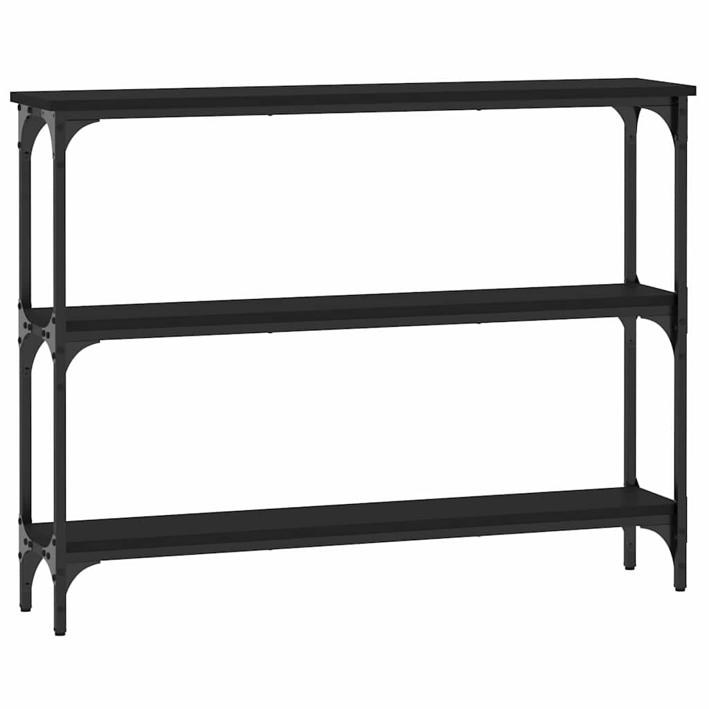 konsolbord 100x22,5x75 cm konstrueret træ sort