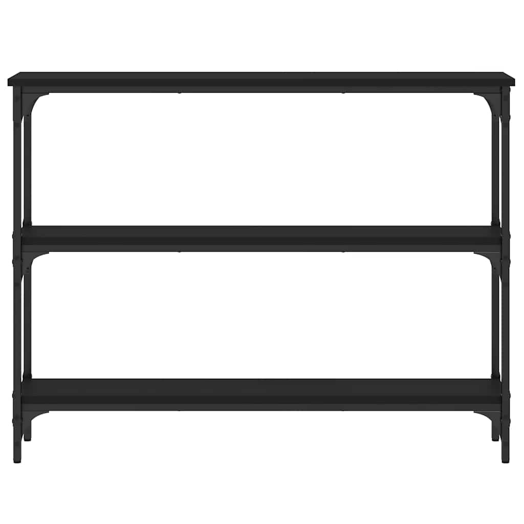 konsolbord 100x22,5x75 cm konstrueret træ sort