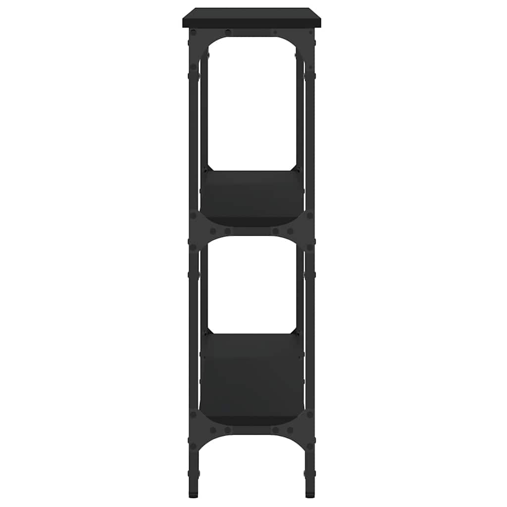 konsolbord 100x22,5x75 cm konstrueret træ sort