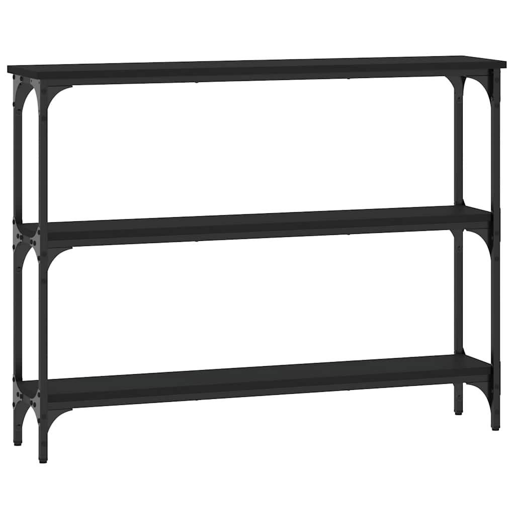 konsolbord 100x22,5x75 cm konstrueret træ sort