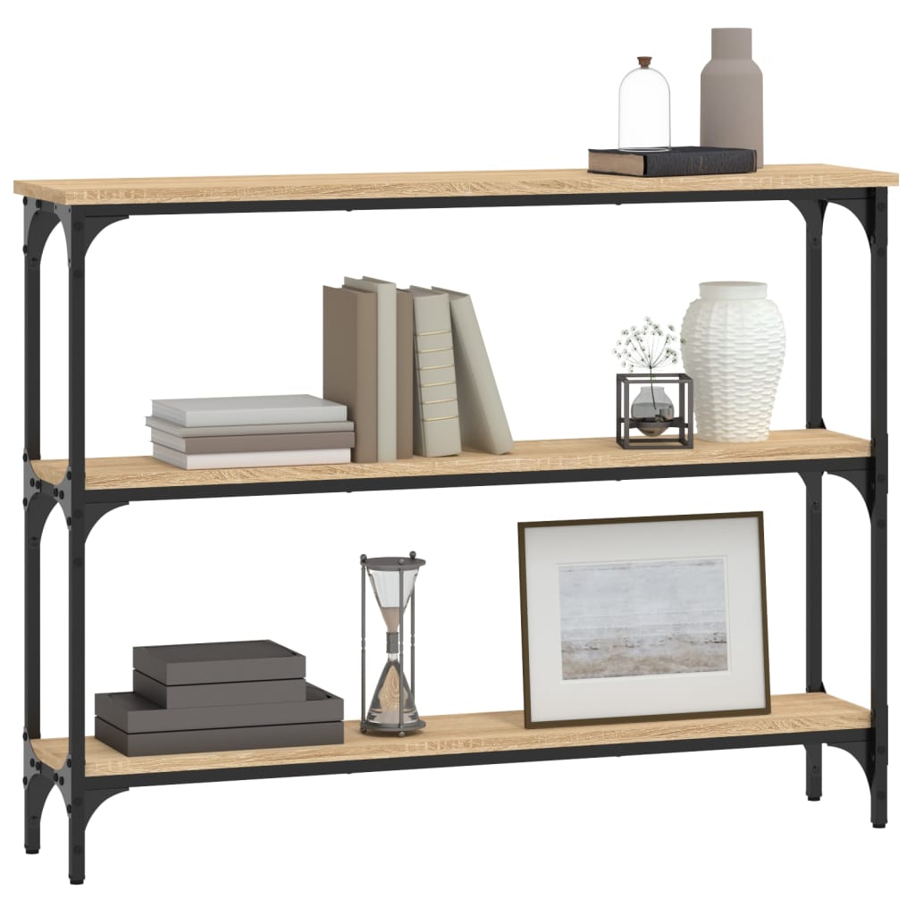 konsolbord 100x22,5x75 cm konstrueret træ sonoma-eg