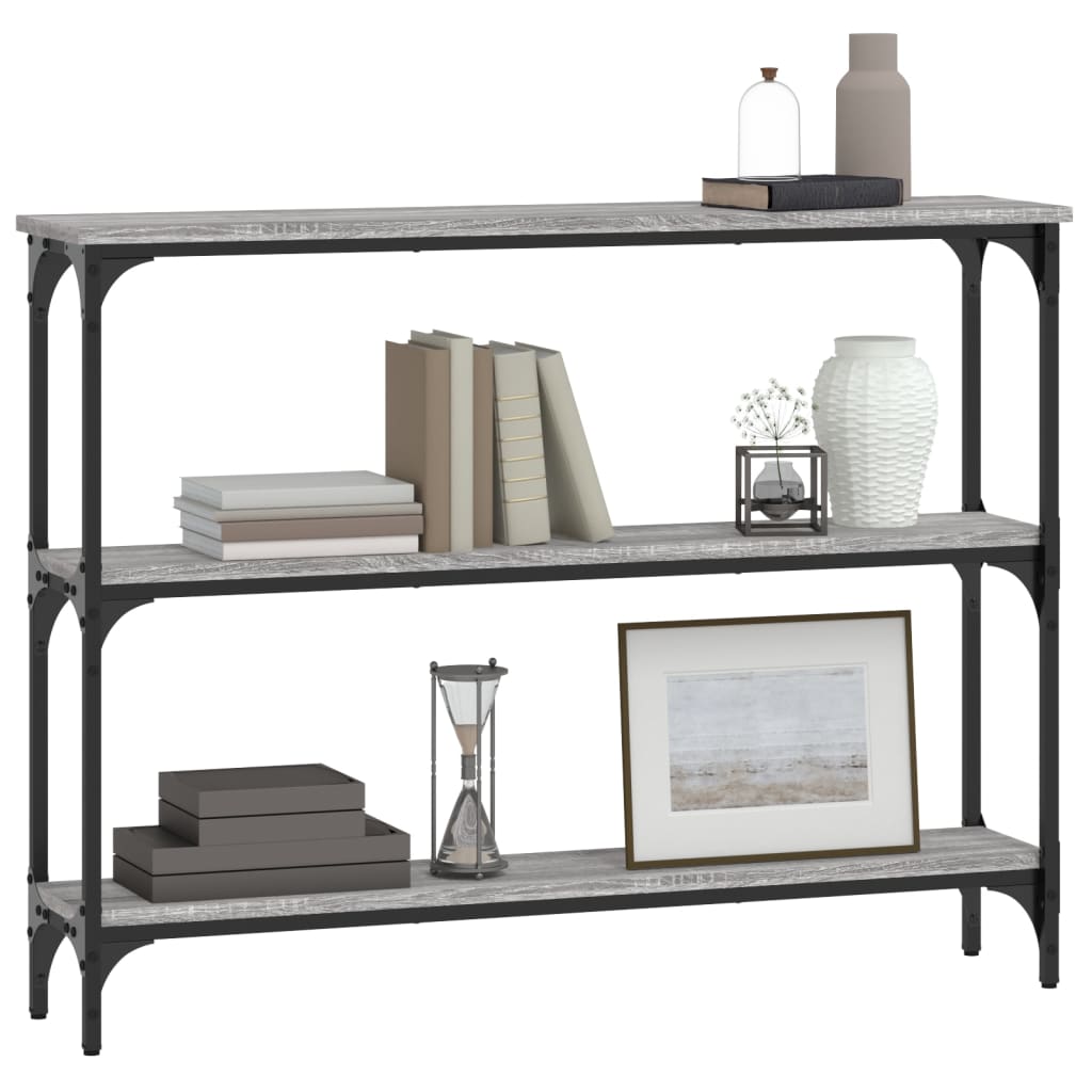 konsolbord 100x22,5x75 cm konstrueret træ grå sonoma-eg